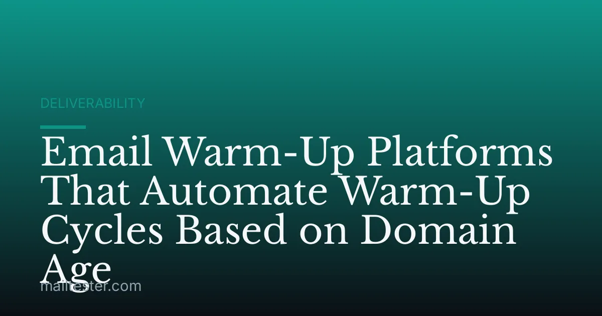 Email Warm-Up Platforms That Automate Warm-Up Cycles Based on Domain Age
