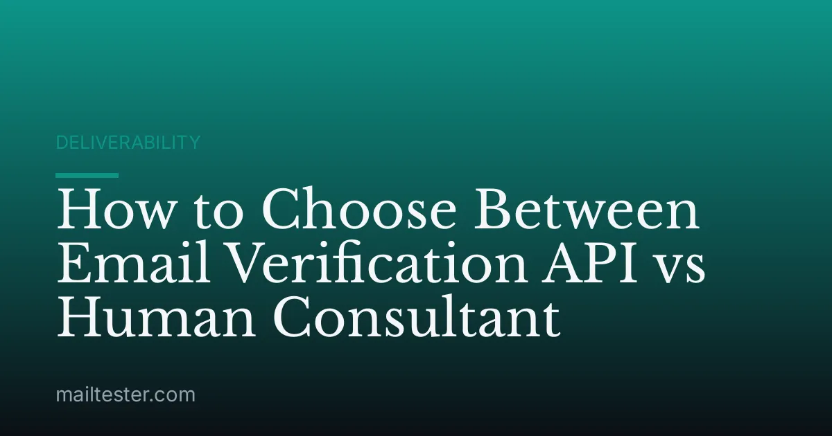 How to Choose Between Email Verification API vs Human Consultant