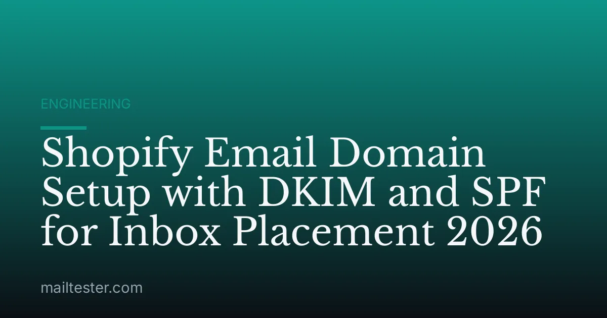 Shopify Email Domain Setup with DKIM and SPF for Inbox Placement 2026