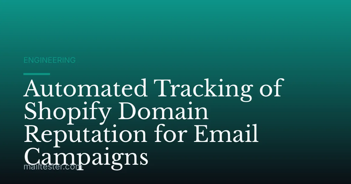 Automated Tracking of Shopify Domain Reputation for Email Campaigns
