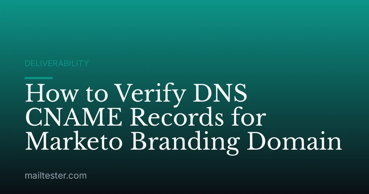 How to Verify DNS CNAME Records for Marketo Branding Domain