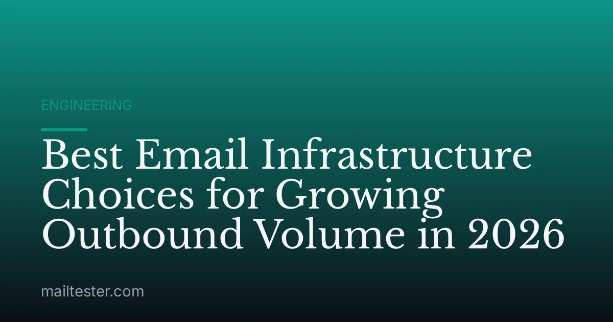 Best Email Infrastructure Choices for Growing Outbound Volume in 2026