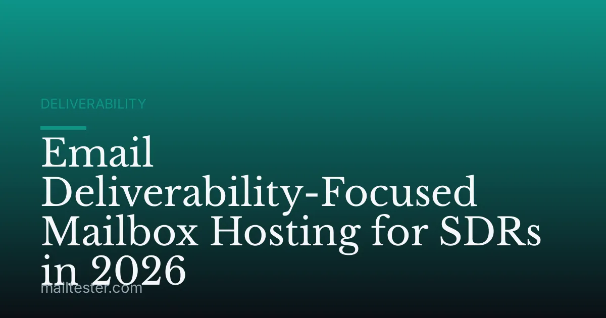 Email Deliverability-Focused Mailbox Hosting for SDRs in 2026