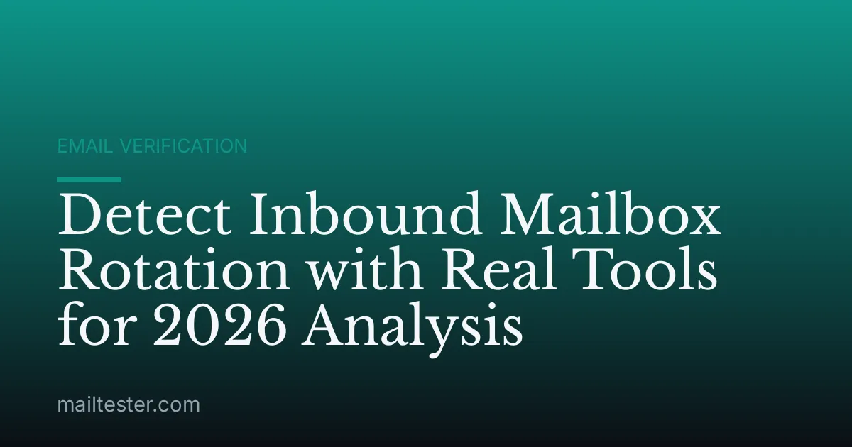 Detect Inbound Mailbox Rotation with Real Tools for 2026 Analysis