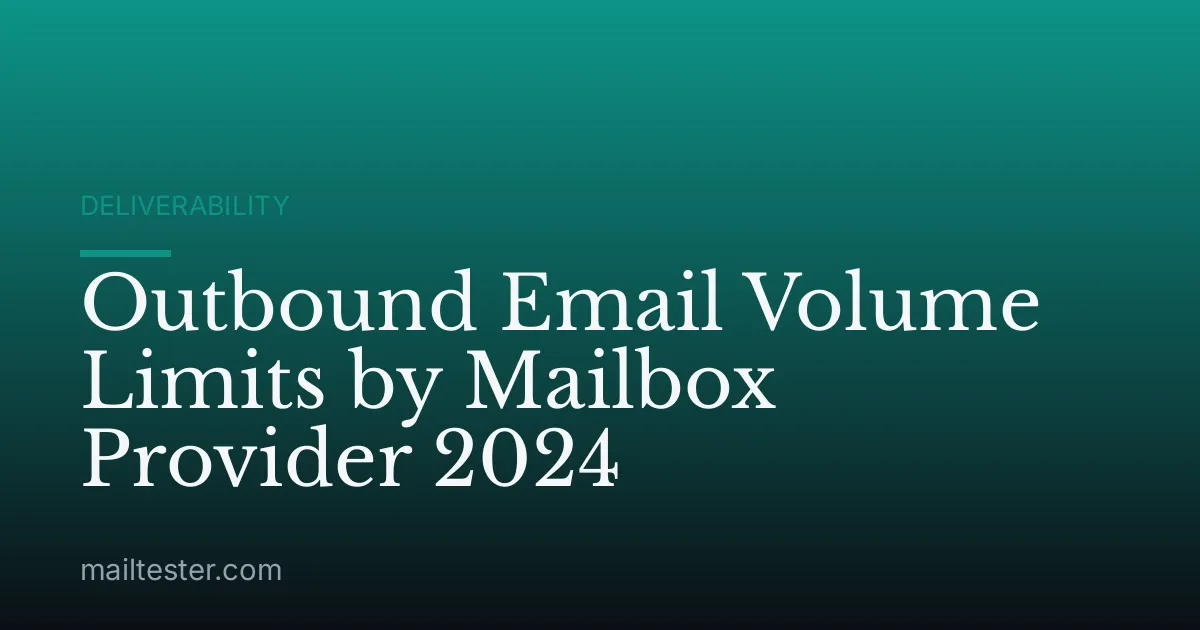 Outbound Email Volume Limits by Mailbox Provider 2024