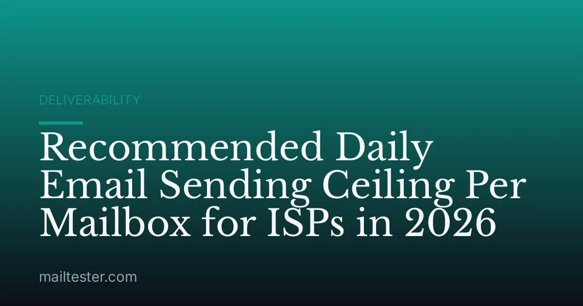 Recommended Daily Email Sending Ceiling Per Mailbox for ISPs in 2026