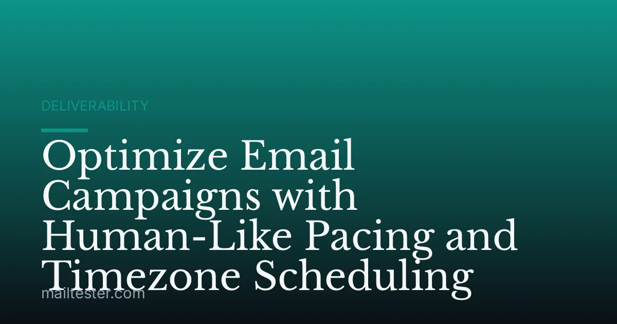 Optimize Email Campaigns with Human-Like Pacing and Timezone Scheduling
