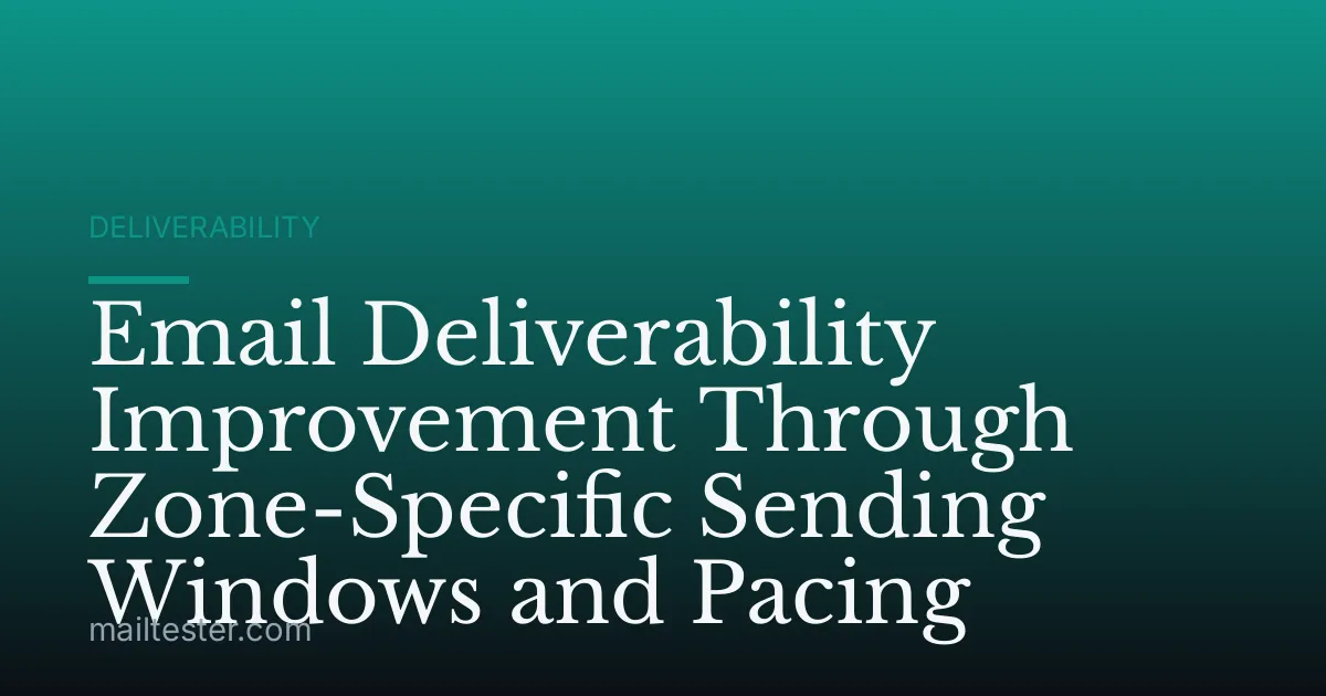 Email Deliverability Improvement Through Zone-Specific Sending Windows and Pacing