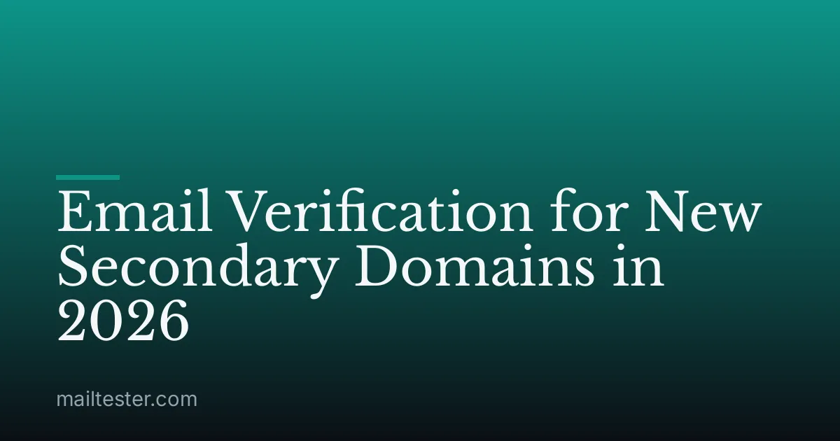 Email Verification for New Secondary Domains in 2026