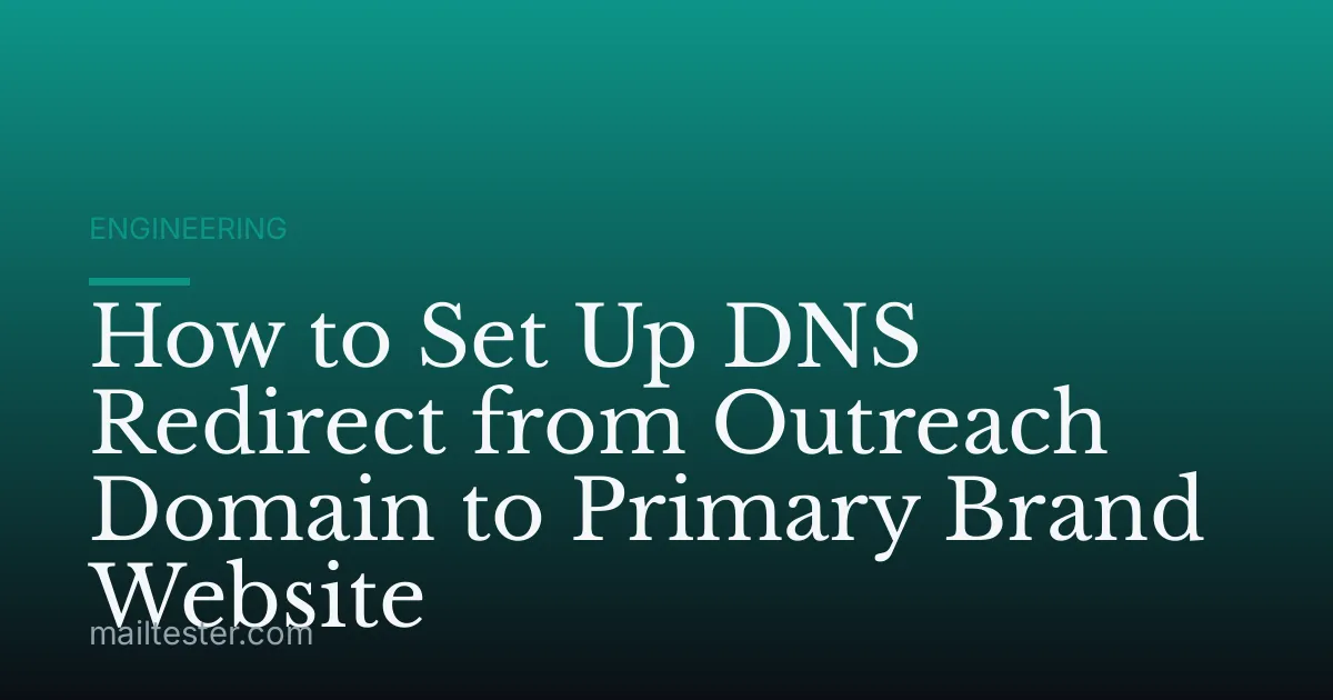 How to Set Up DNS Redirect from Outreach Domain to Primary Brand Website