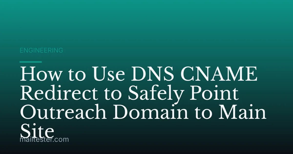 How to Use DNS CNAME Redirect to Safely Point Outreach Domain to Main Site