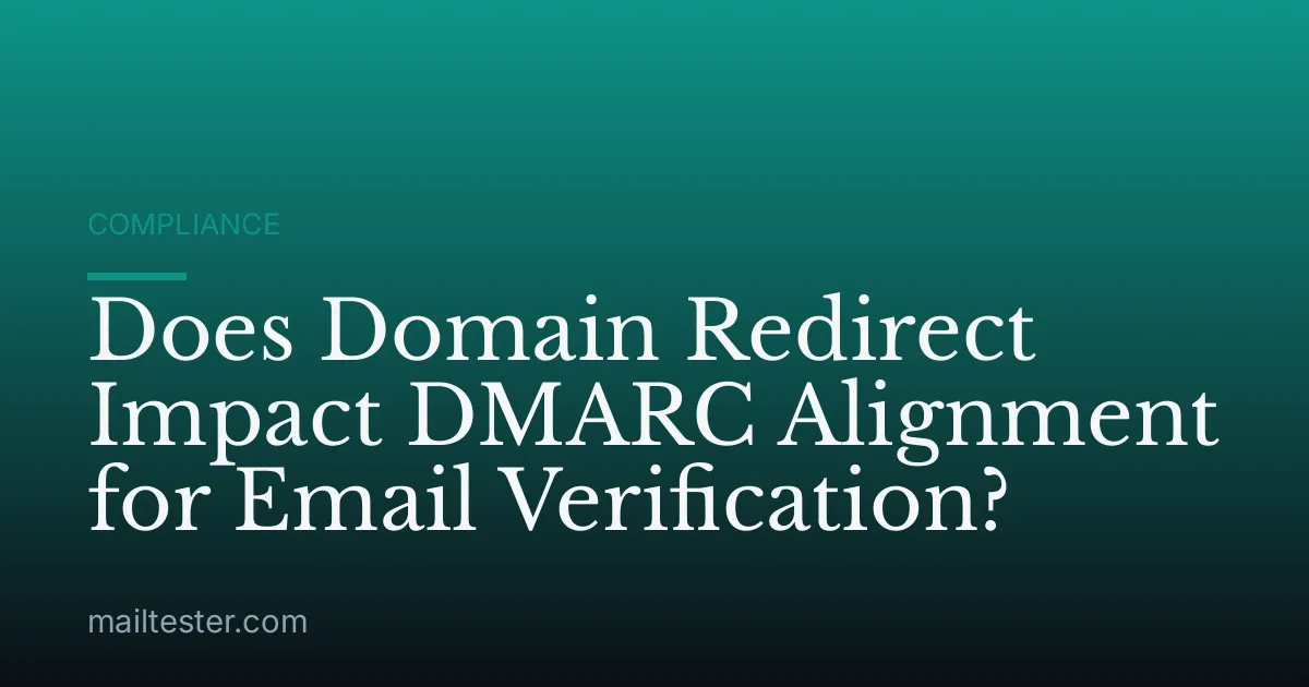 Does Domain Redirect Impact DMARC Alignment for Email Verification?