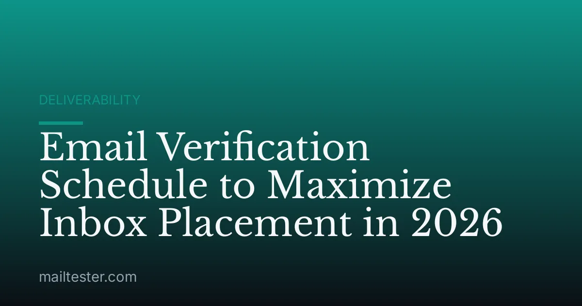 Email Verification Schedule to Maximize Inbox Placement in 2026