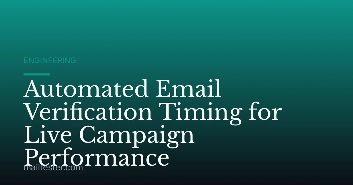 Automated Email Verification Timing for Live Campaign Performance
