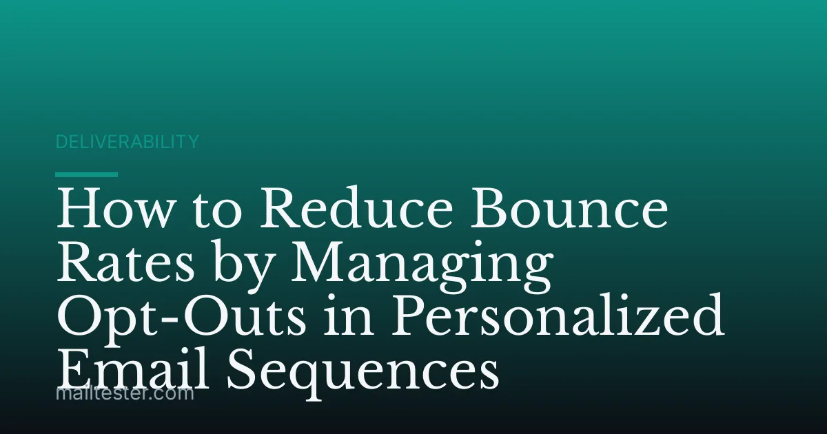 How to Reduce Bounce Rates by Managing Opt-Outs in Personalized Email Sequences