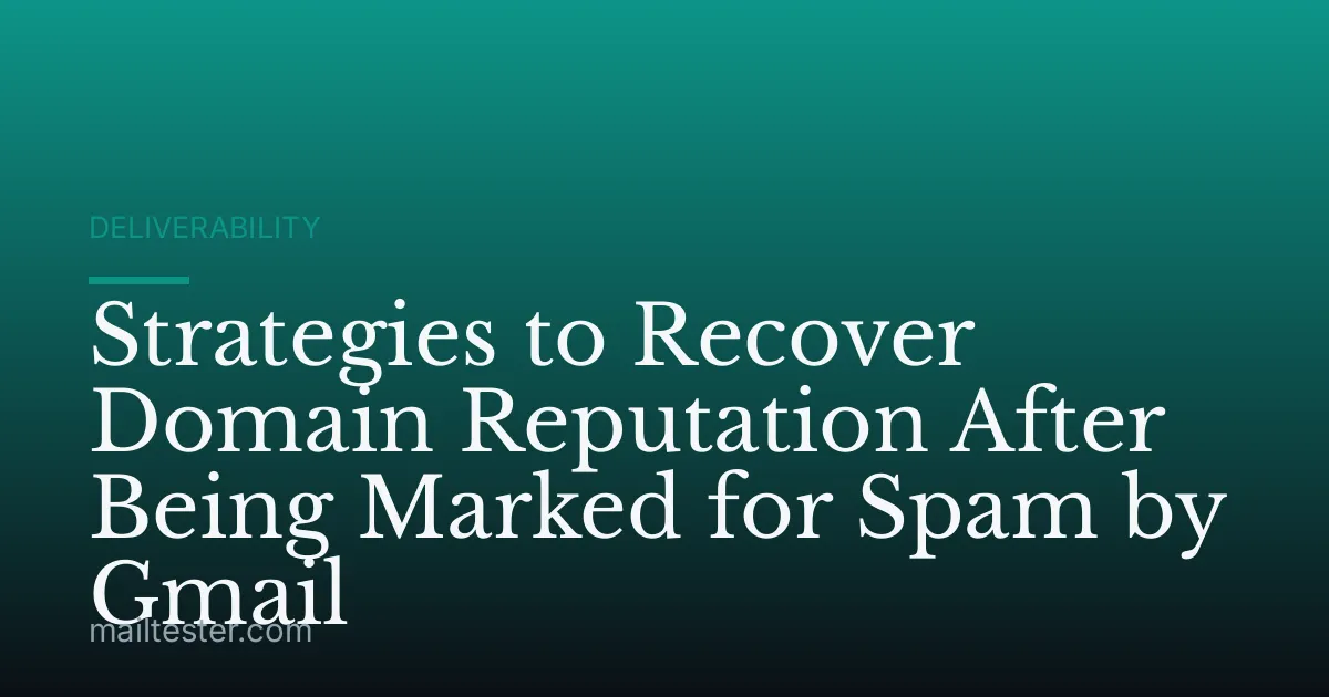 Strategies to Recover Domain Reputation After Being Marked for Spam by Gmail