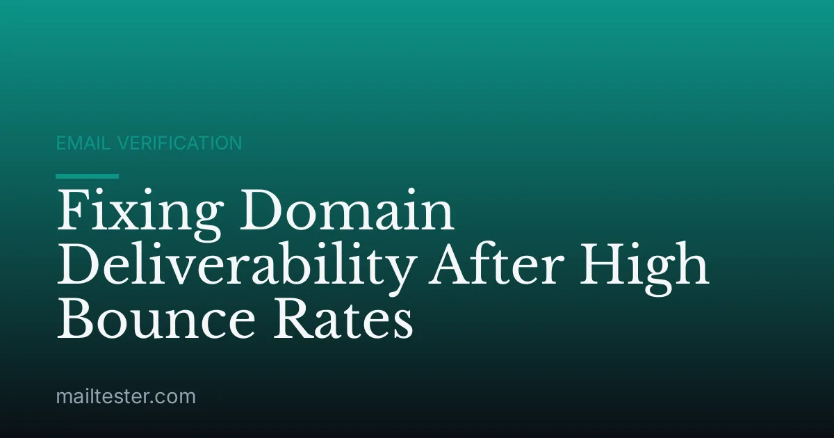 Fixing Domain Deliverability After High Bounce Rates
