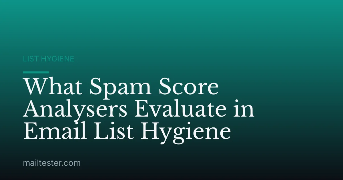 What Spam Score Analysers Evaluate in Email List Hygiene