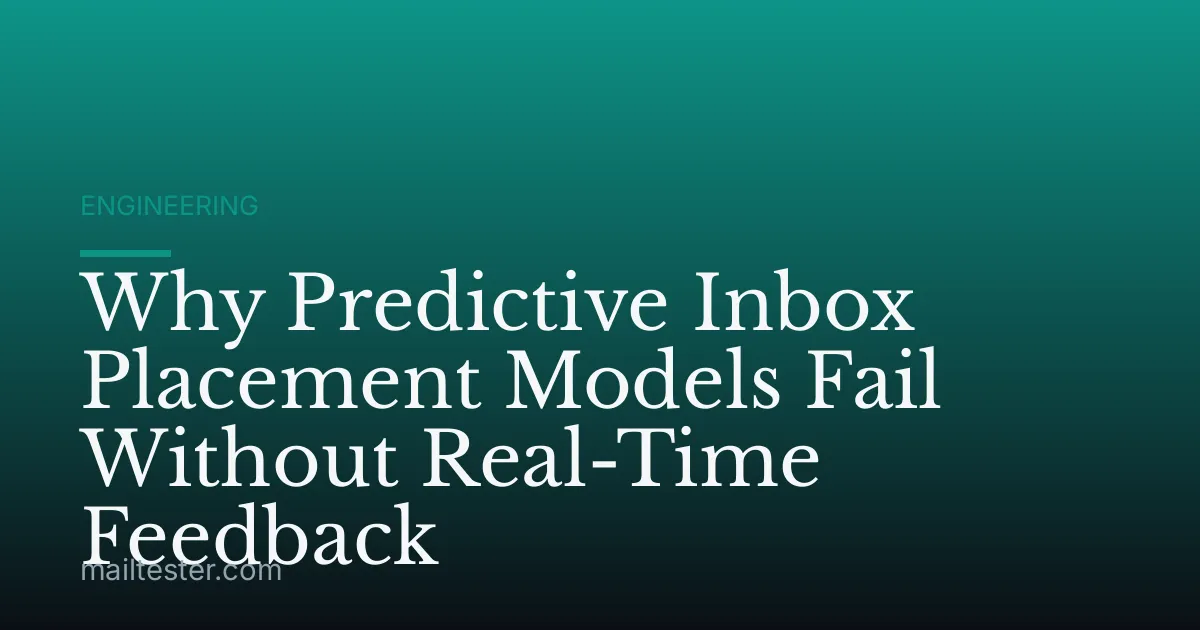 Why Predictive Inbox Placement Models Fail Without Real-Time Feedback