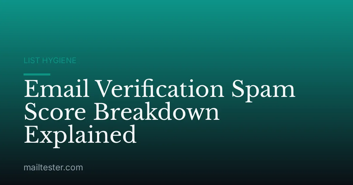Email Verification Spam Score Breakdown Explained