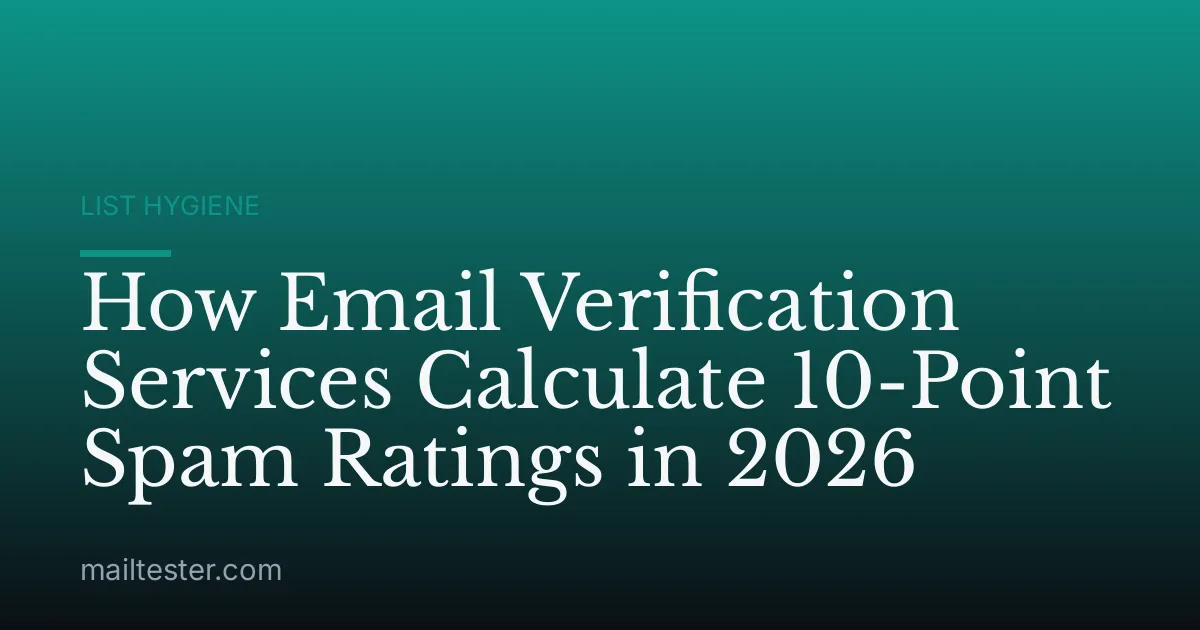 How Email Verification Services Calculate 10-Point Spam Ratings in 2026