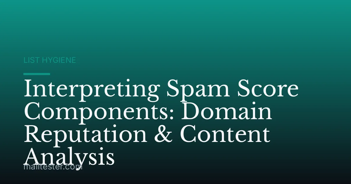 Interpreting Spam Score Components: Domain Reputation & Content Analysis