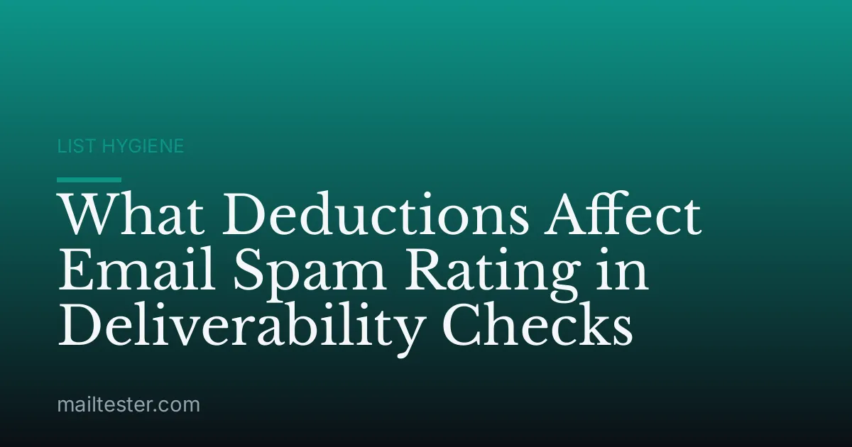 What Deductions Affect Email Spam Rating in Deliverability Checks