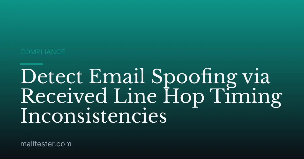 Detect Email Spoofing via Received Line Hop Timing Inconsistencies