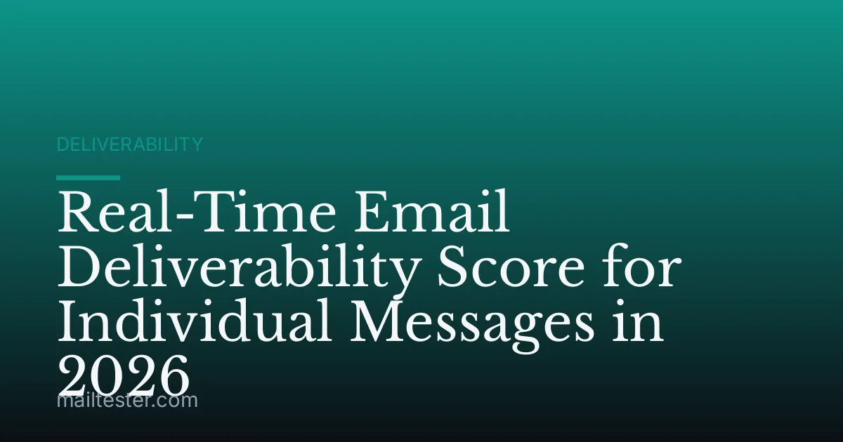 Real-Time Email Deliverability Score for Individual Messages in 2026