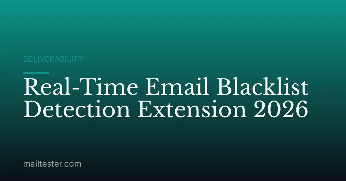 Real-Time Email Blacklist Detection Extension 2026