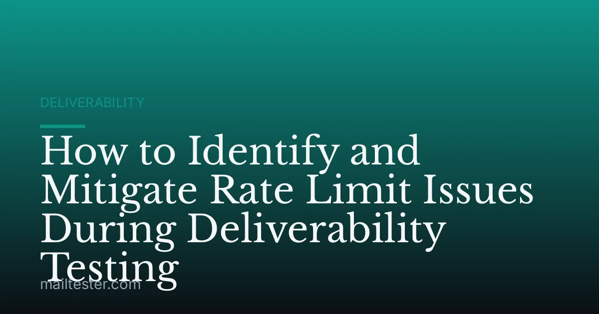 How to Identify and Mitigate Rate Limit Issues During Deliverability Testing