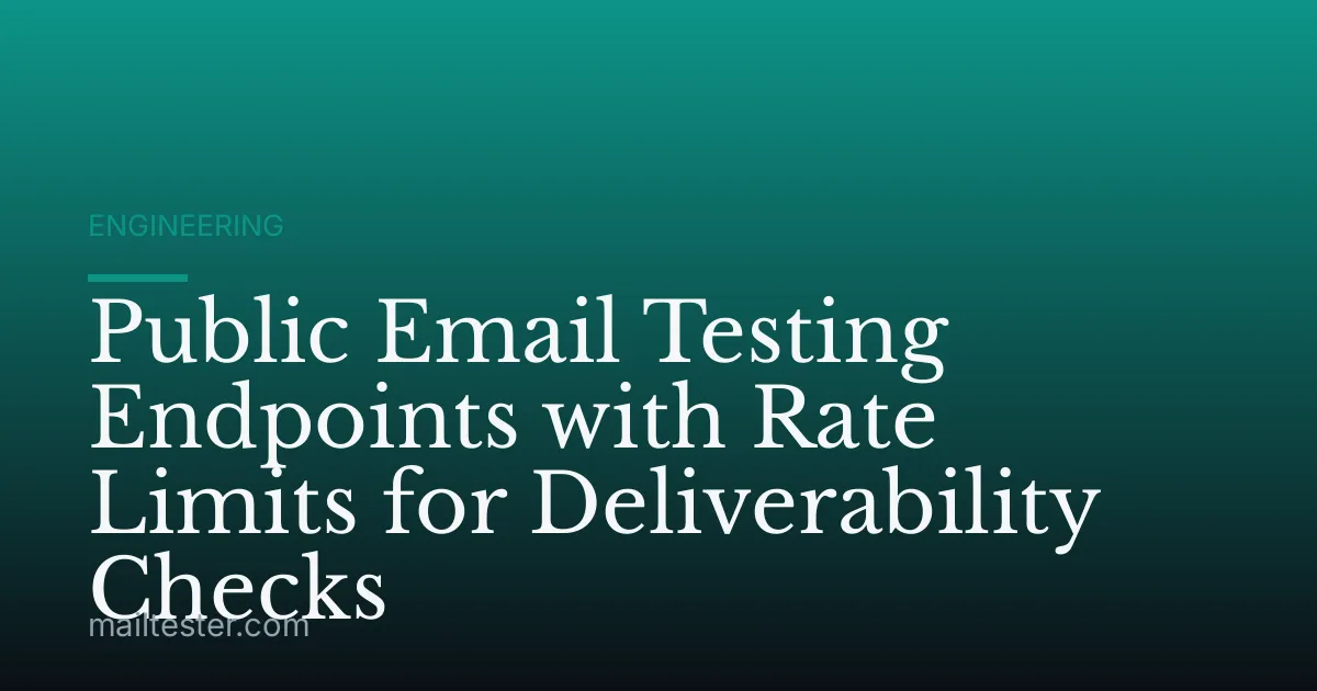 Public Email Testing Endpoints with Rate Limits for Deliverability Checks