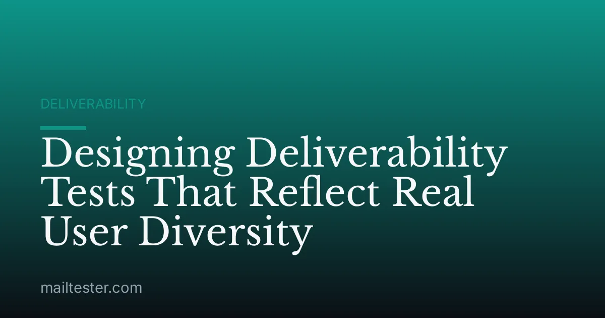 Designing Deliverability Tests That Reflect Real User Diversity