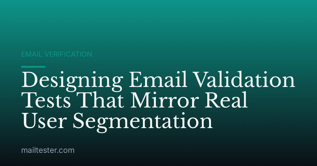 Designing Email Validation Tests That Mirror Real User Segmentation
