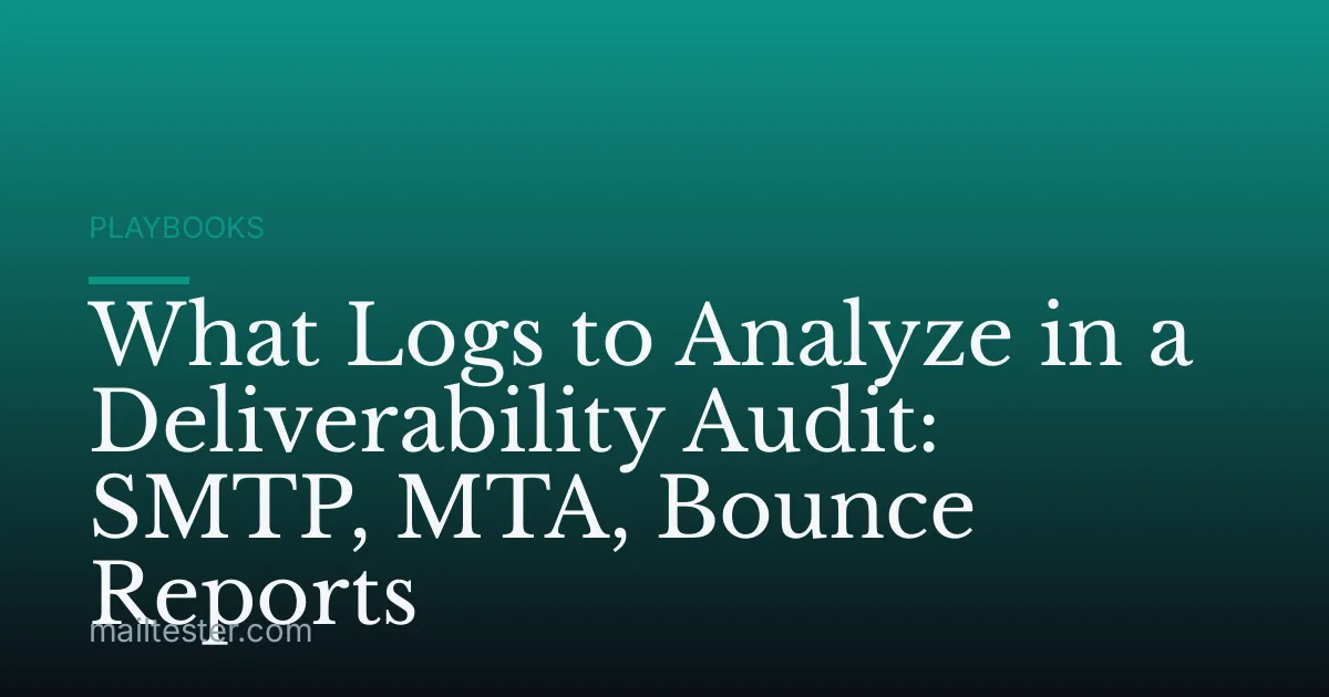 What Logs to Analyze in a Deliverability Audit: SMTP, MTA, Bounce Reports