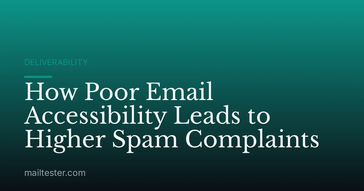 How Poor Email Accessibility Leads to Higher Spam Complaints