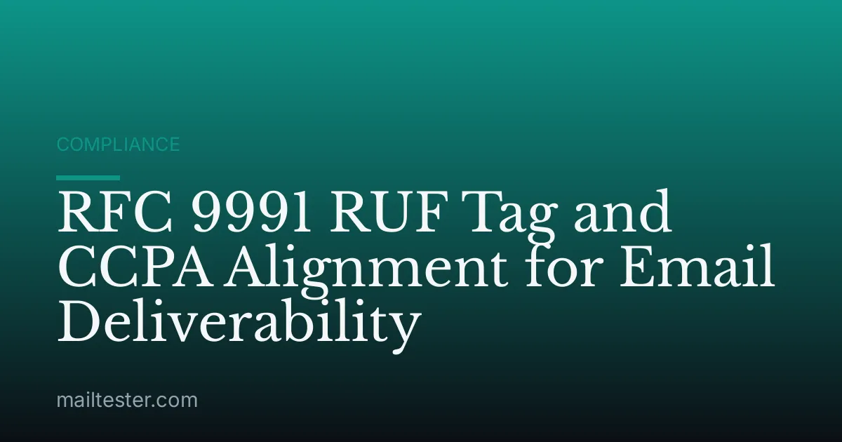 RFC 9991 RUF Tag and CCPA Alignment for Email Deliverability