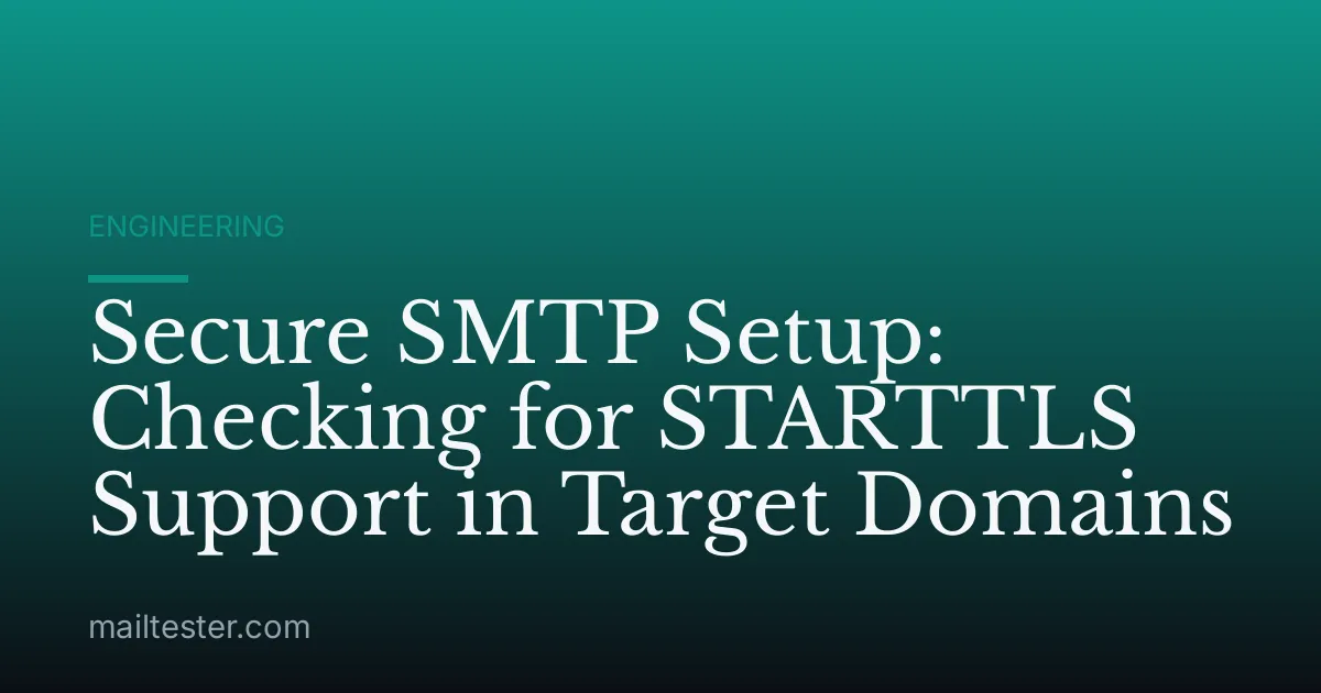 Secure SMTP Setup: Checking for STARTTLS Support in Target Domains
