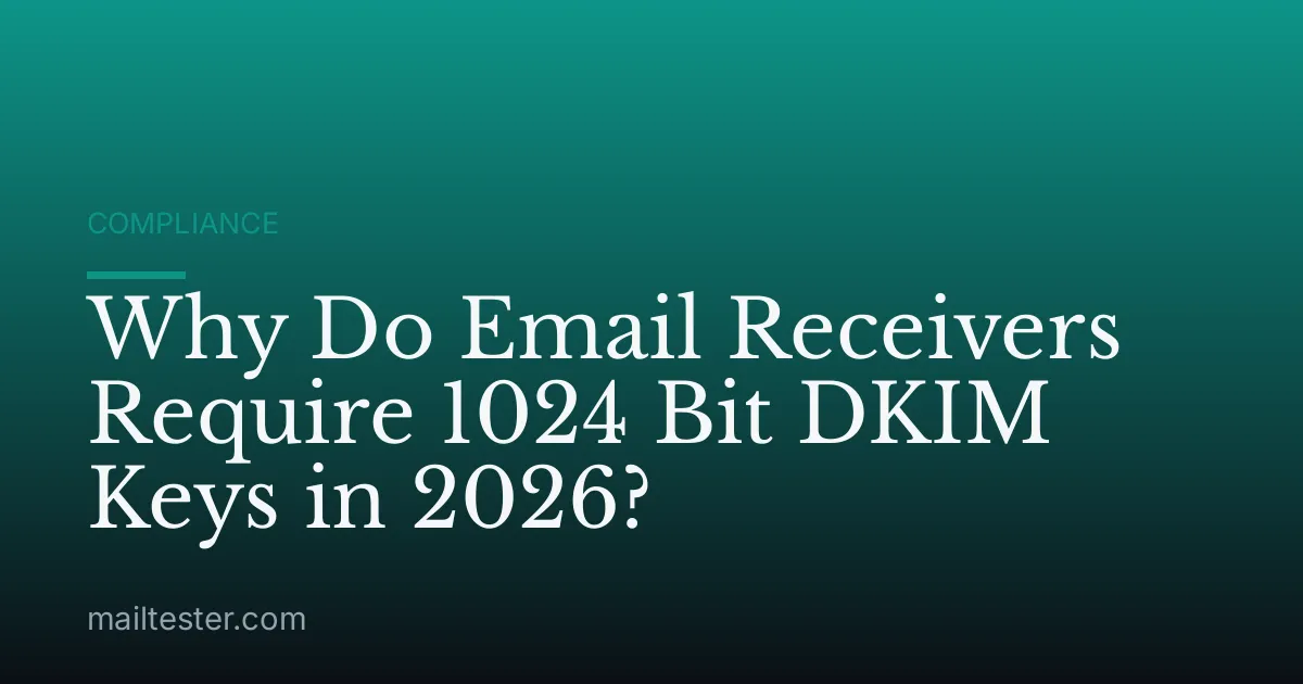 Why Do Email Receivers Require 1024 Bit DKIM Keys in 2026?