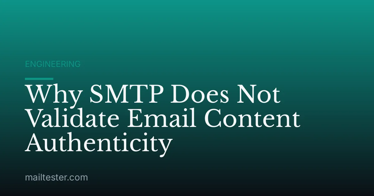 Why SMTP Does Not Validate Email Content Authenticity