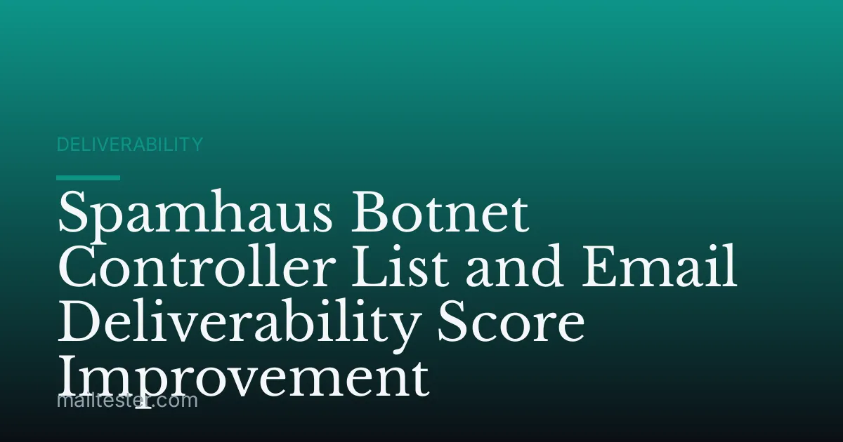 Spamhaus Botnet Controller List and Email Deliverability Score Improvement