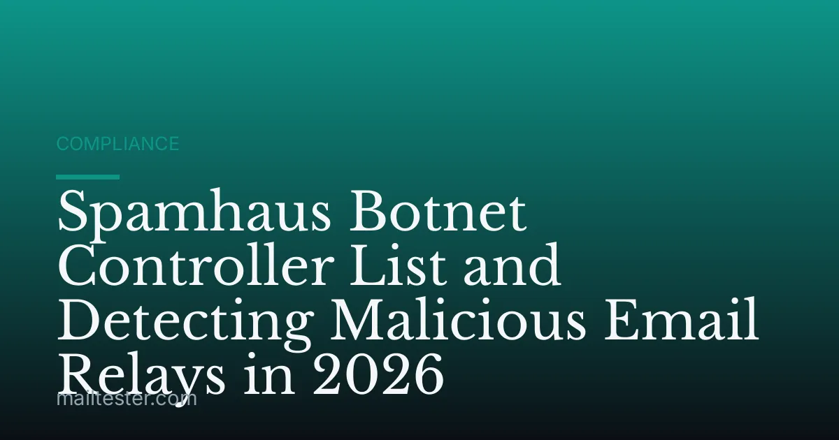Spamhaus Botnet Controller List and Detecting Malicious Email Relays in 2026