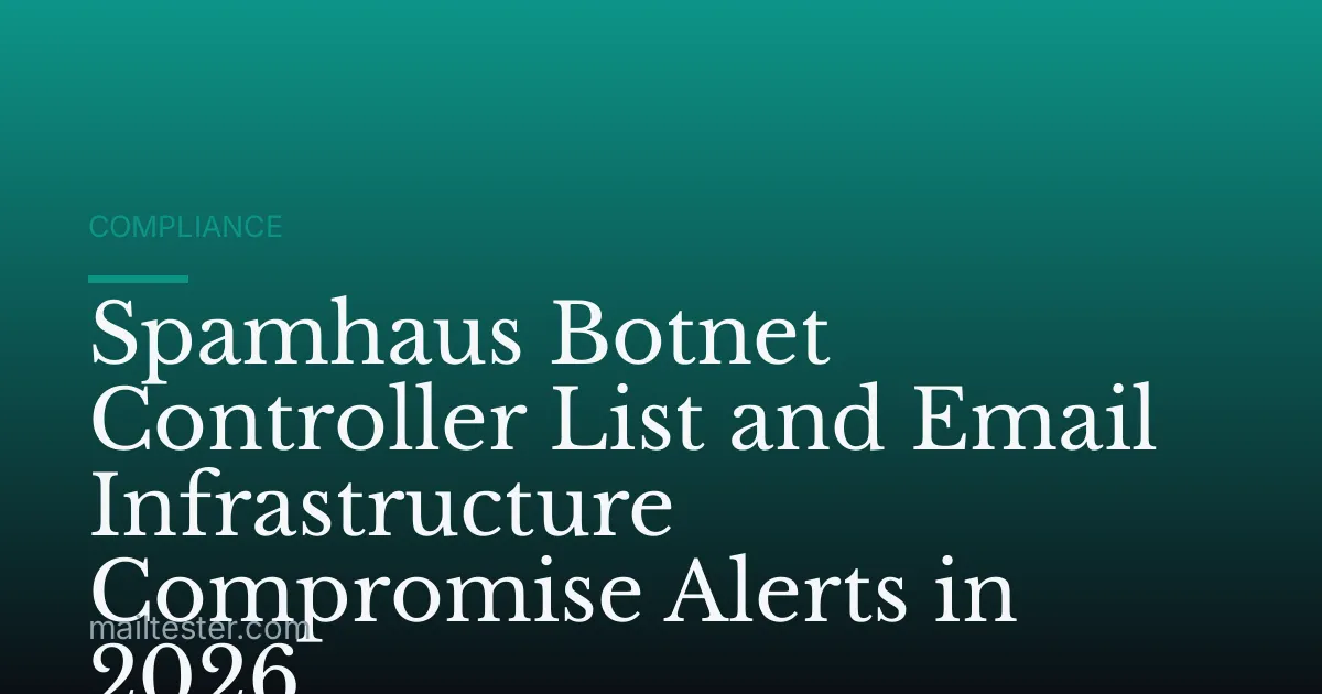 Spamhaus Botnet Controller List and Email Infrastructure Compromise Alerts in 2026