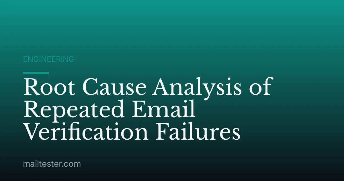 Root Cause Analysis of Repeated Email Verification Failures