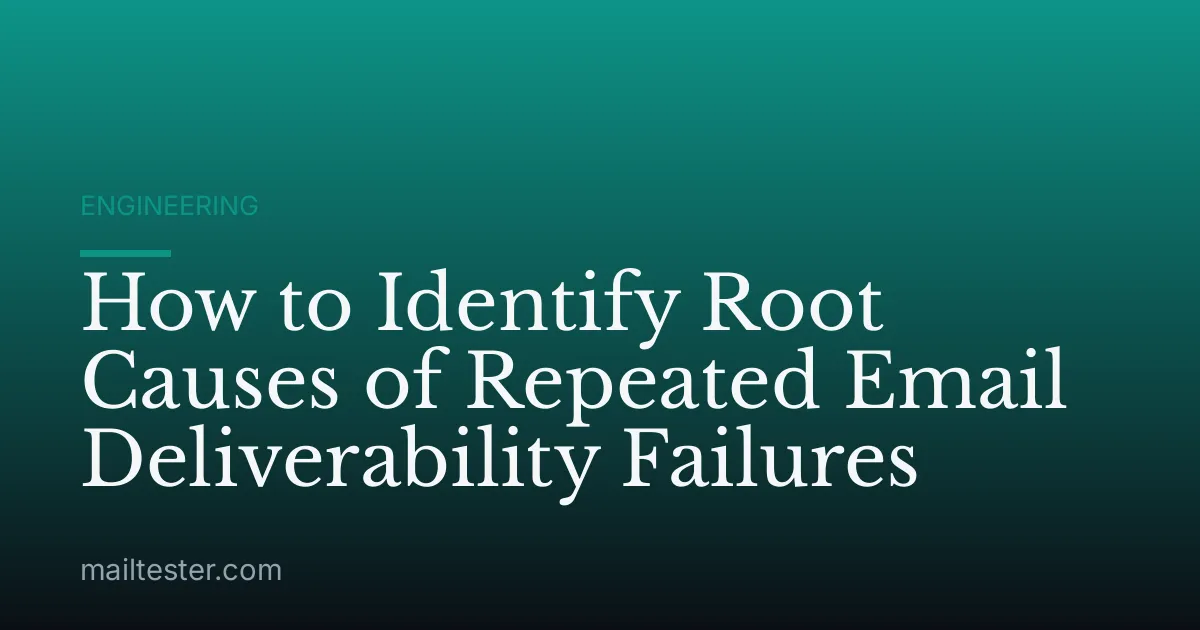 How to Identify Root Causes of Repeated Email Deliverability Failures