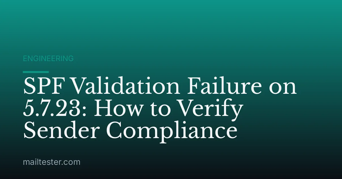 SPF Validation Failure on 5.7.23: How to Verify Sender Compliance