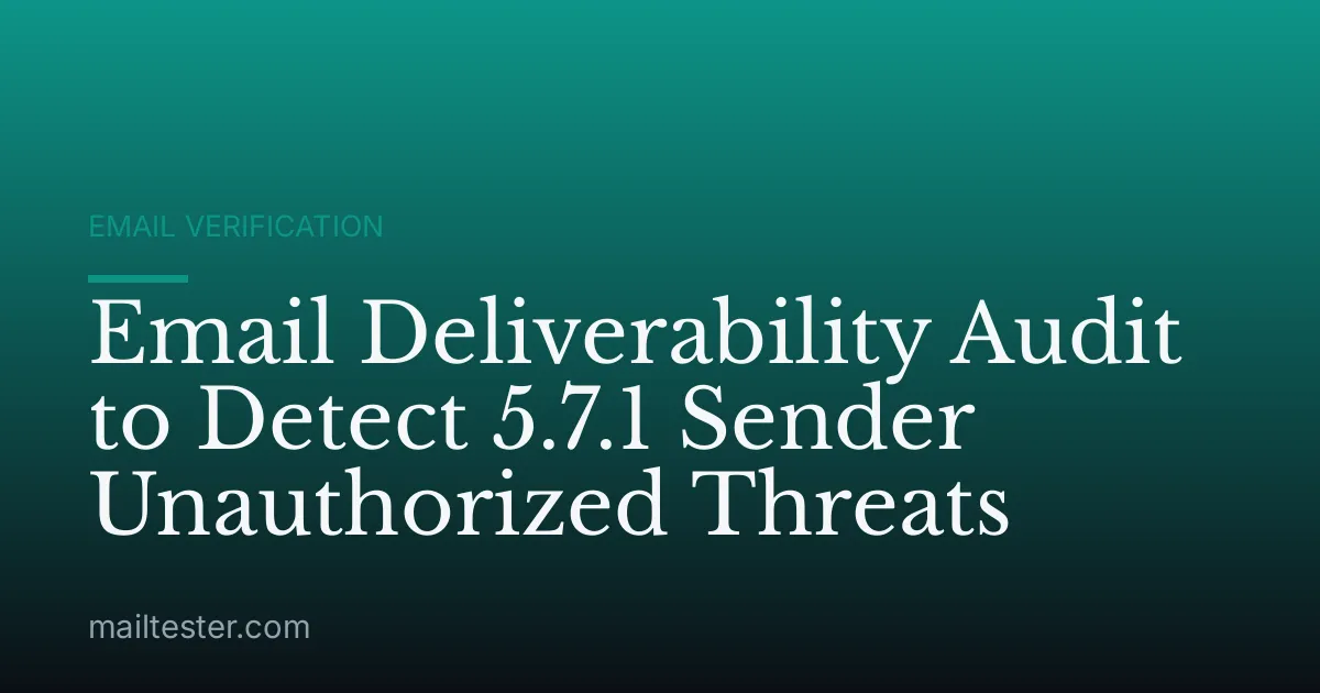 Email Deliverability Audit to Detect 5.7.1 Sender Unauthorized Threats