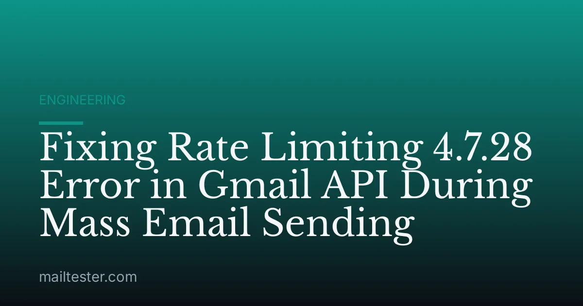 Fixing Rate Limiting 4.7.28 Error in Gmail API During Mass Email Sending