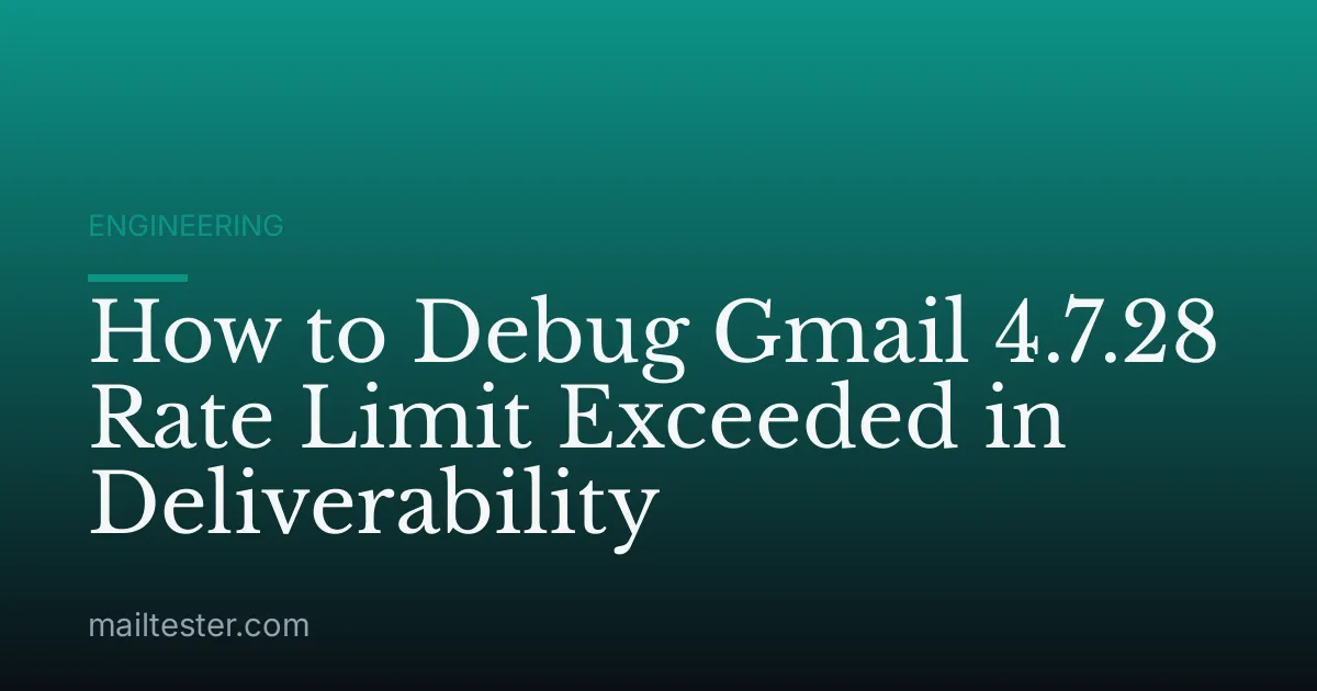 How to Debug Gmail 4.7.28 Rate Limit Exceeded in Deliverability