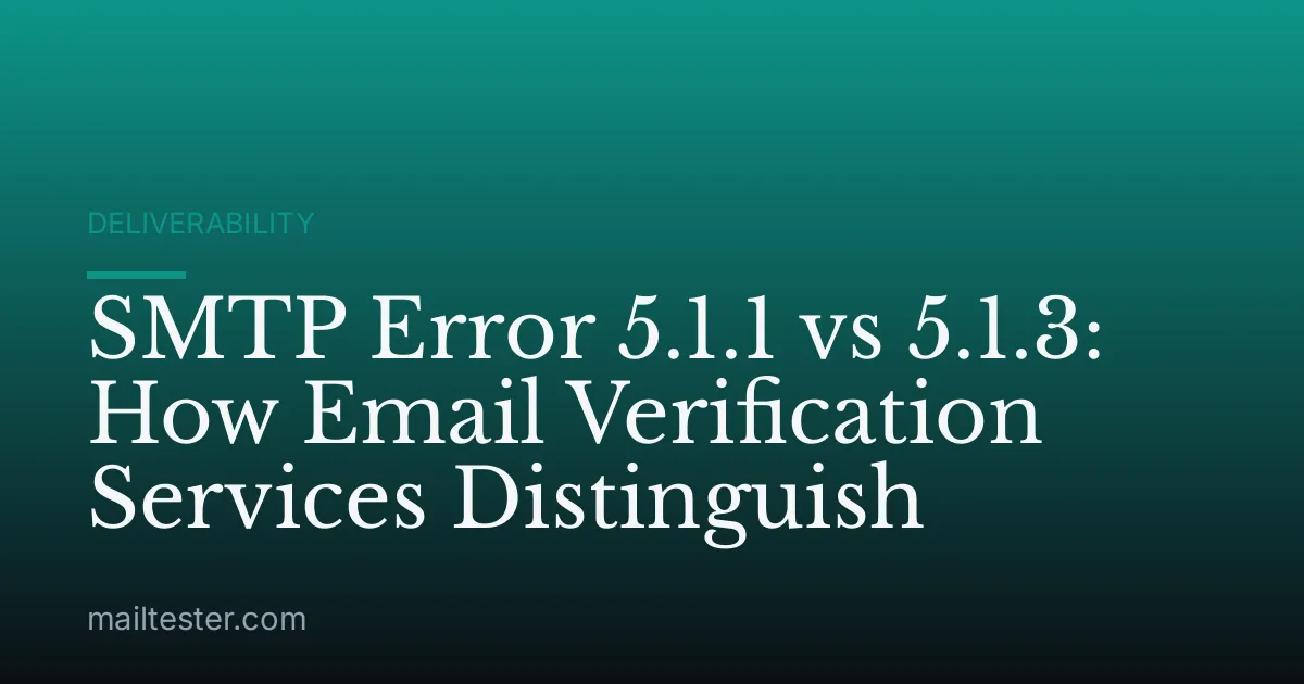SMTP Error 5.1.1 vs 5.1.3: How Email Verification Services Distinguish